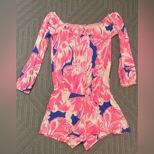 Lilly Pulitzer Romper - XXS - Vibrant Pink/Blue